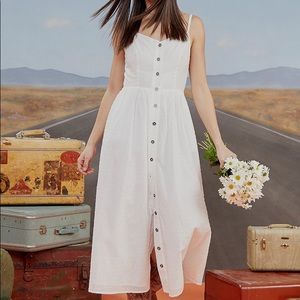 ModCloth stripped button up midi dress